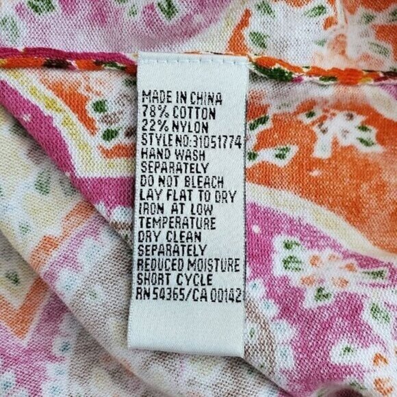 Peter Nygard Sweater Top Size Medium Petite Sleeveless Paisley Bright Retro - Picture 6 of 6